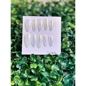 Glazed Donut Almond Nails -Handpainted/Designed Reusable Press on Nails